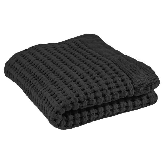 GILDEN TREE Waffle Hand Towels for Bathroom Quick Drying Lint Free Thin, Modern Style (Faded Black)