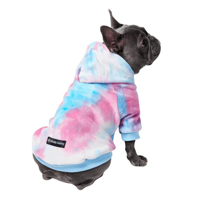 Spark Paws Dog Hoodie - Premium Quality, Buttery Soft, Superior Comfort and Fit, Calming Fleece Interior, Suitable for All Breeds - Snow Cone Skydye - XL