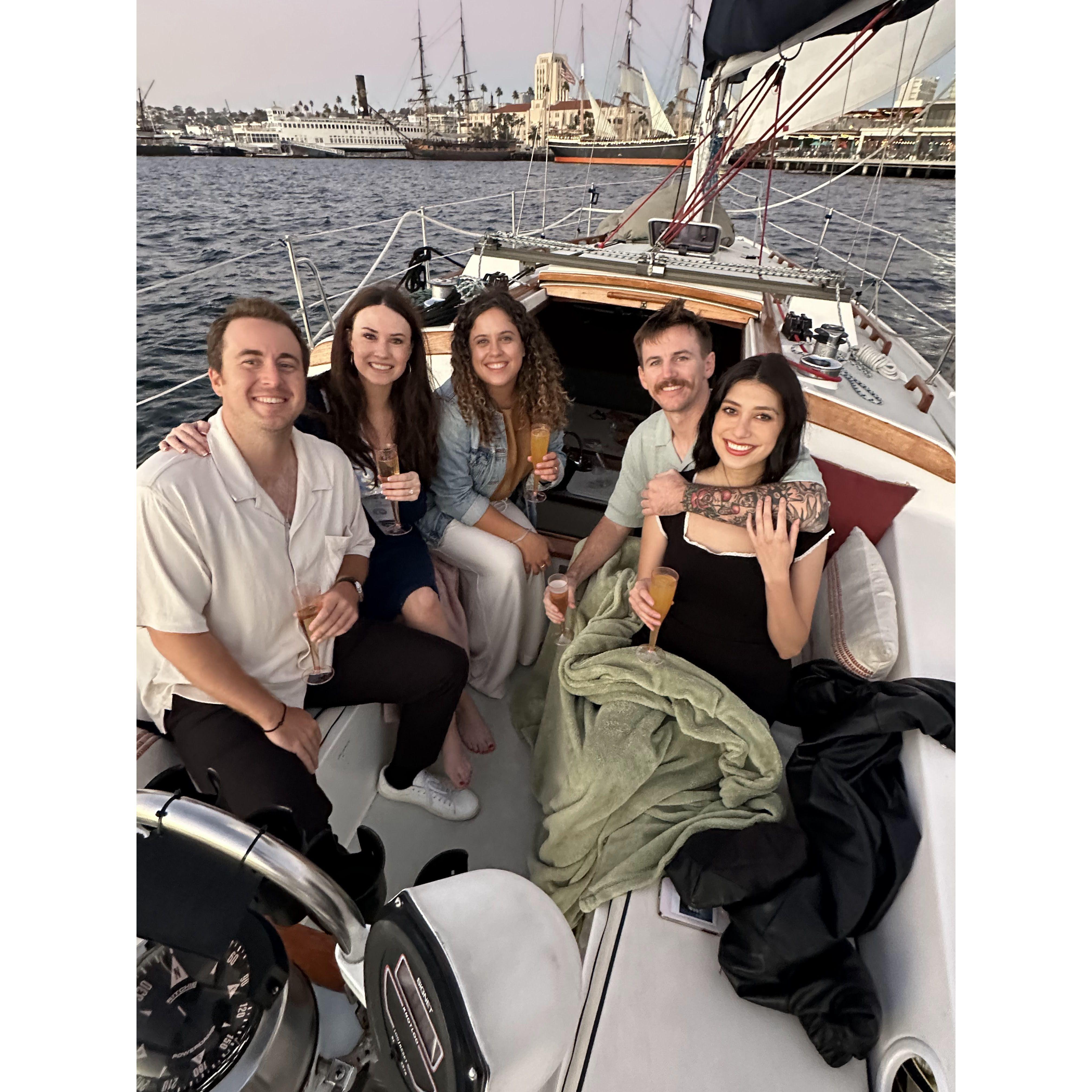 The day we got engaged surrounded by some of our very best friends!