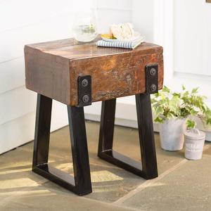 Richland Indoor/Outdoor Reclaimed Wood Stool/Side Table