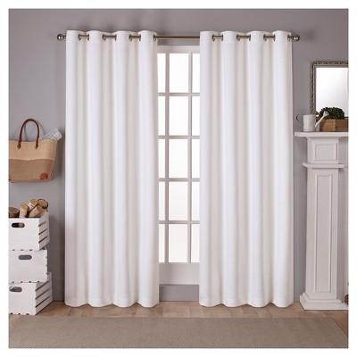 Set of 2 Sateen Twill Weave Insulated Blackout Grommet Top Window Curtain Panels White Solid (52"X63")- Exclusive Home&#174;