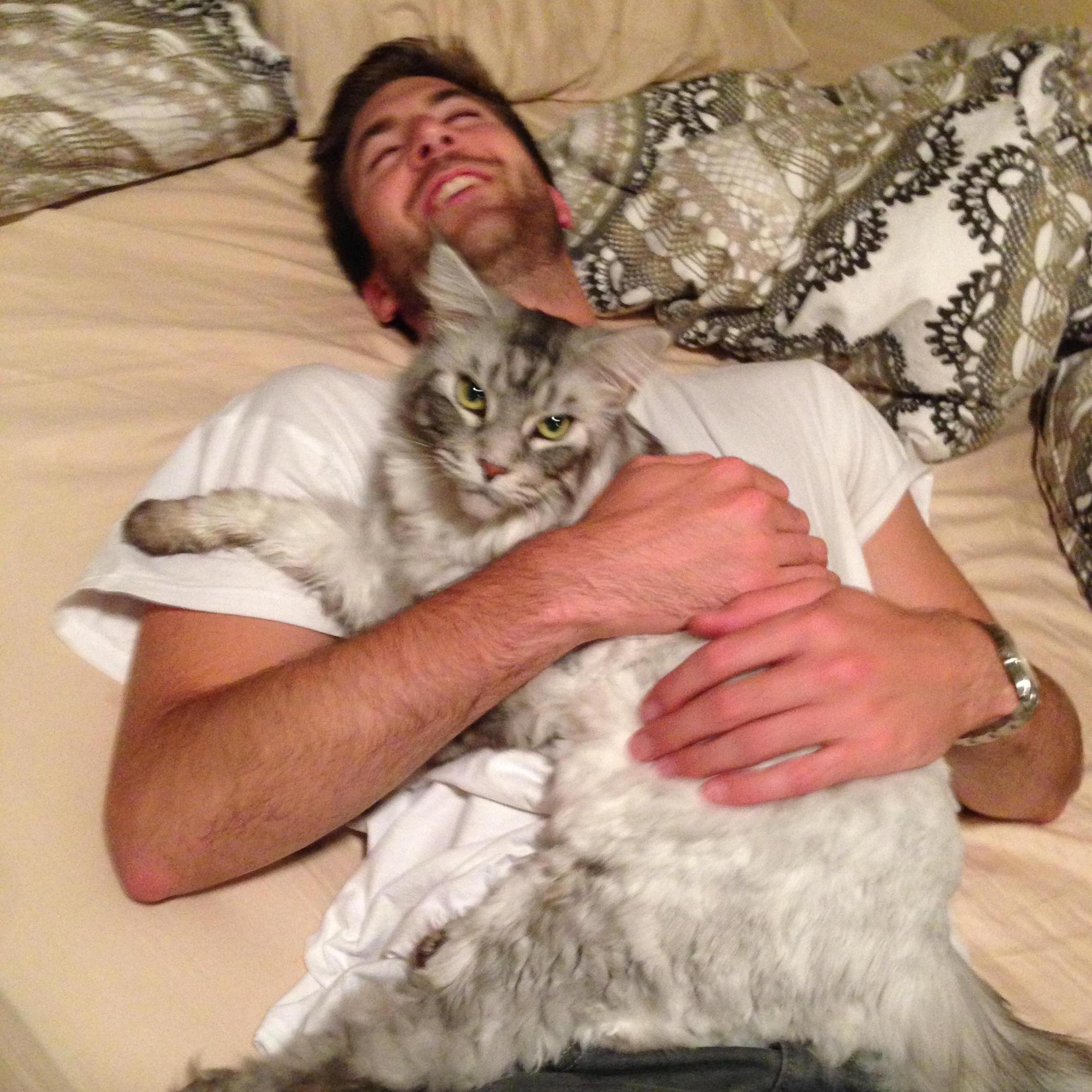 Alex and his #2 gal, his Maine Coon Cheech!