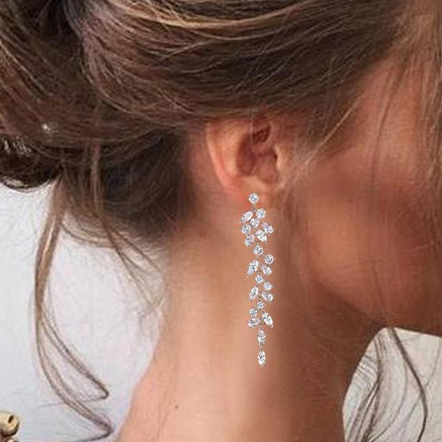 Crystal Bridal Earrings Chandelier...