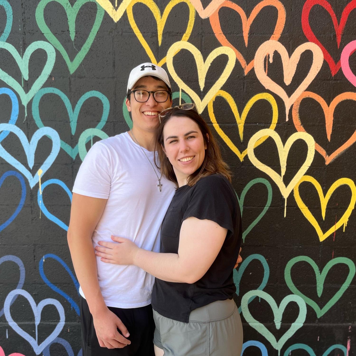 Chase and Emily's one of many pictures taken in front of cool street art.