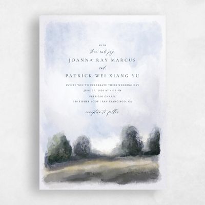 Charcoal, Black Wedding Invitation - Carroway Portrait