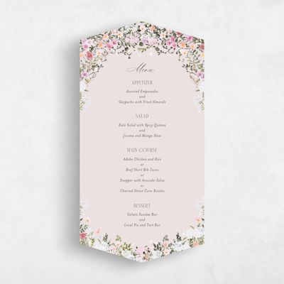 Pink Diamond Wedding Menu - Garden Gate