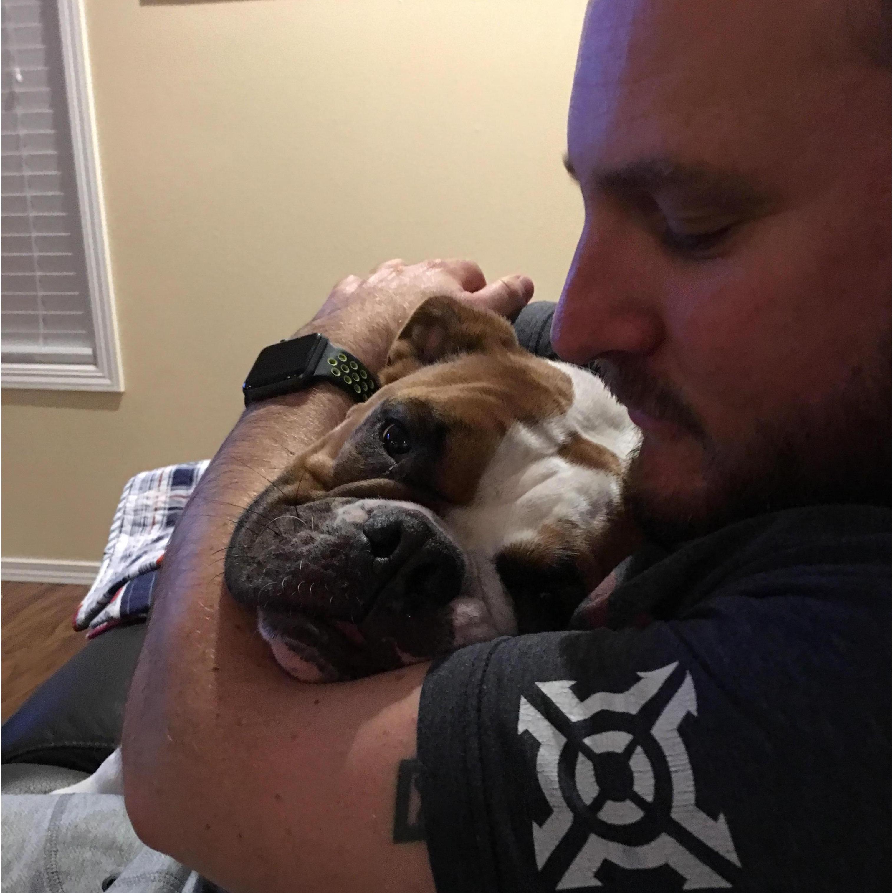 A father and his son.