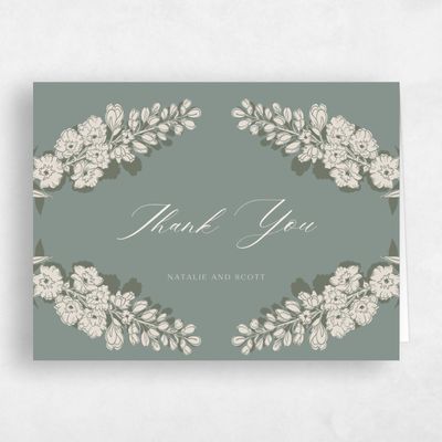 Green Boho Wedding Thank You - Felce Landscape