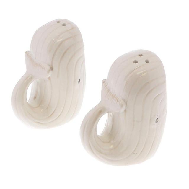 Ceramic Salt & Pepper Shakers Novelty Kitchen Décor - White Lines