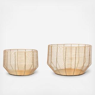 Gold Wire 2-Piece Basket Set