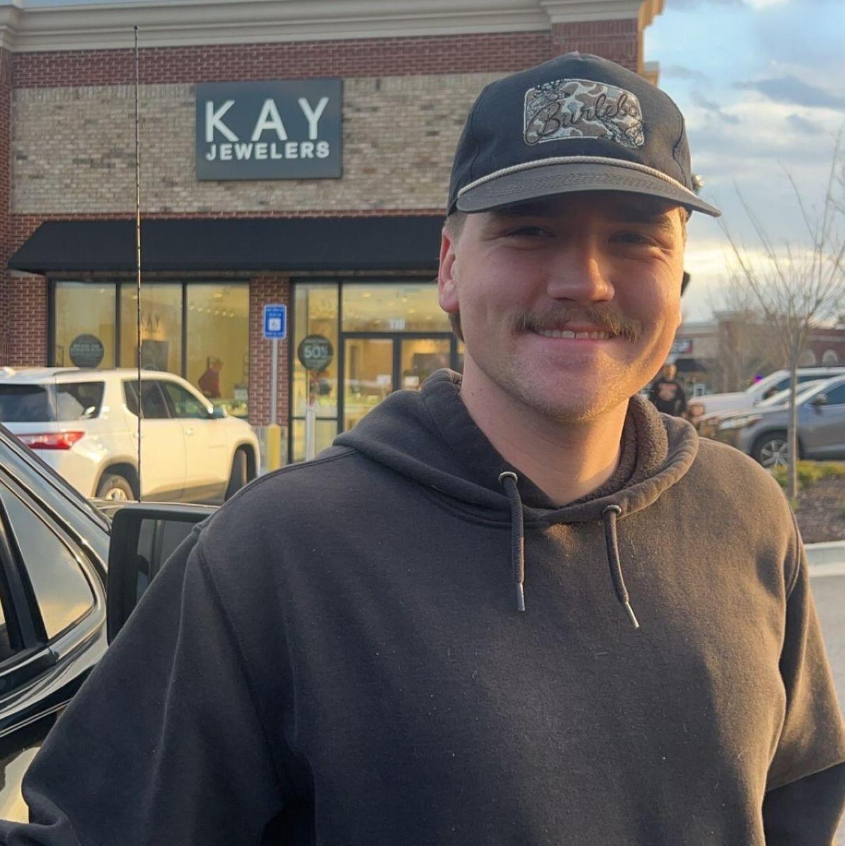 ON Valentine's Day, Eli surprised me by whipping me into the Kay parking lot. At first I thought he was taking me to Chipotle (gross) so I said "Are you serious..." He said, "Lets go look at rings!"