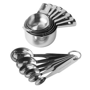 Kitchenmade - Measuring Cups and Spoons 13 Piece Complete Set of Quality Professional Grade 18:8 Stainless Steel - 7 Stackable Cups and 6 Nesting Spoons Perfect for Dry and Liquid Ingredients