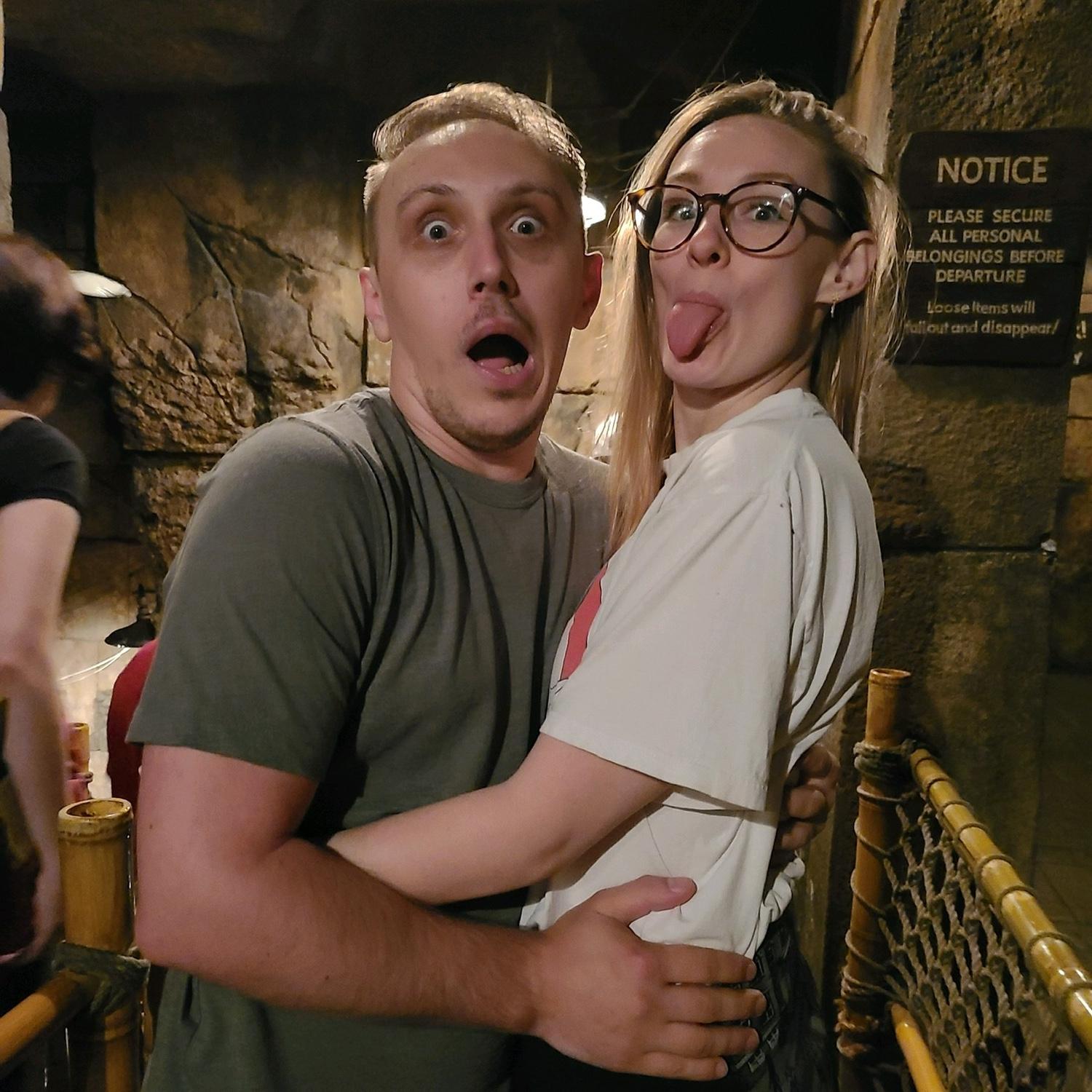In the line for Indiana Jones at Disneyland!
