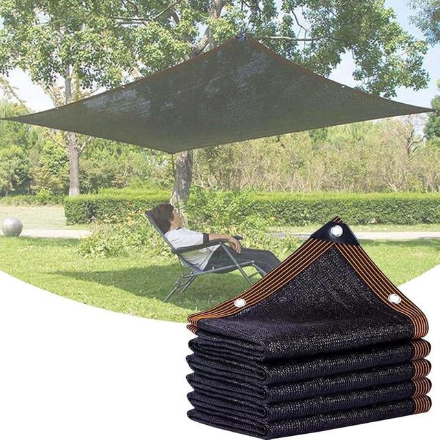 Generic 70%-90% Black Shade Cloth, 5FT 10FT 20FT 30FT 40FT 50FT Garden Sun Shade Netting, Resistant Shade Mesh Tarp with Grommets, Patio Privacy Cloth, Easier to Hang(Size:10x50ft), JETJBBCEA-10X50FT