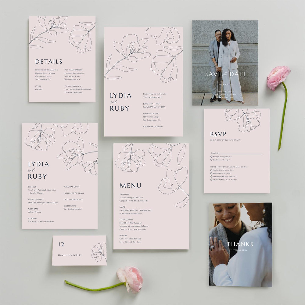 Emeline Photo | White | Zola Save The Dates