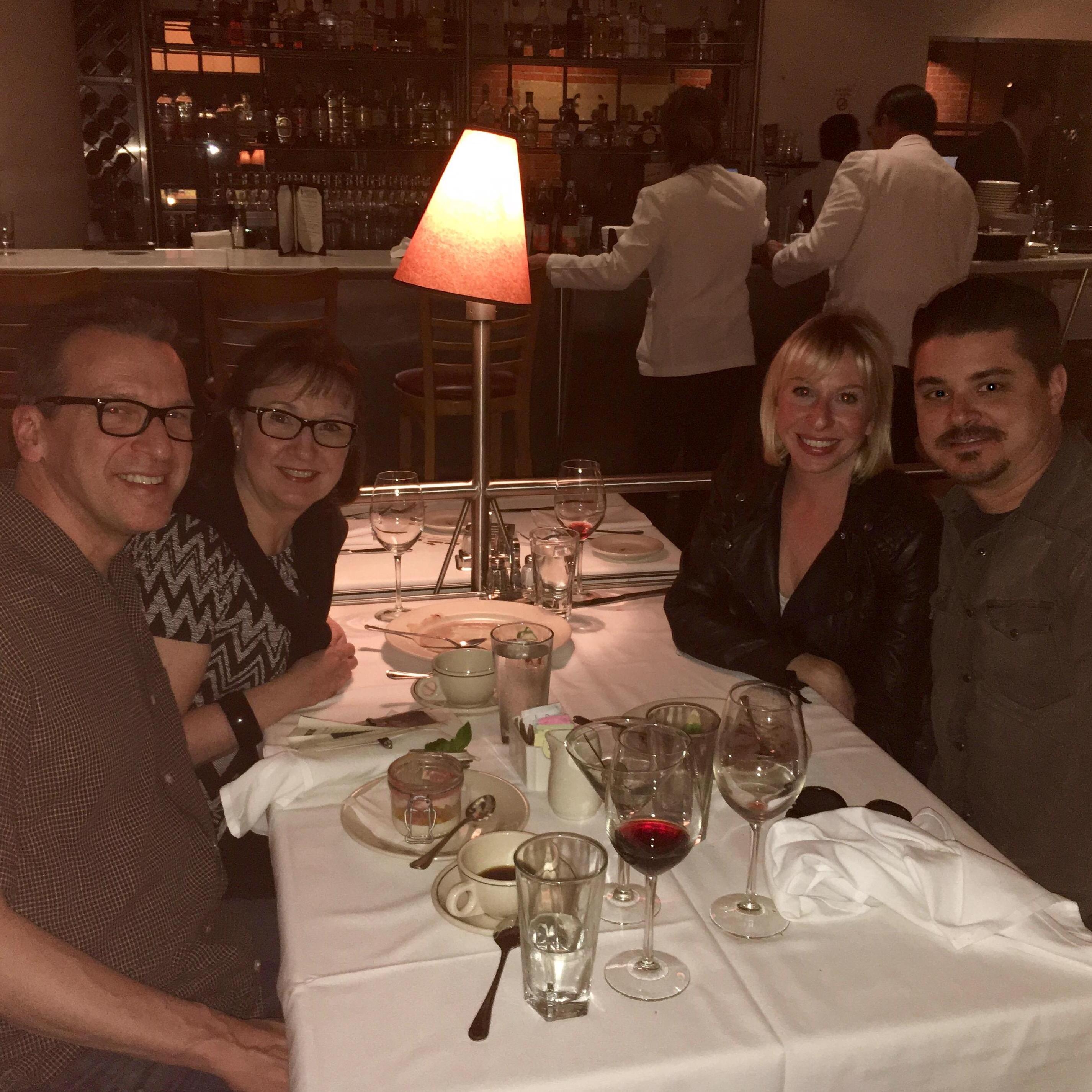 We ate so much pasta with Steve & Nancy, even the lamp had too much