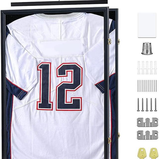 Temgee 2XL Jersey Display Frame - Jersey Frame Display Case - Jersey Shadow Box for Baseball Basketball Football Soccer Hockey Sports Shirts, Uniform, 98% UV Protection Acrylic Glass, 2 Hanger