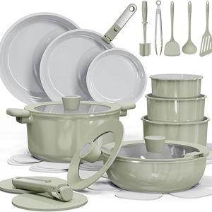 CAROTE 27pcs Ceramic Cookware Set Nonstick