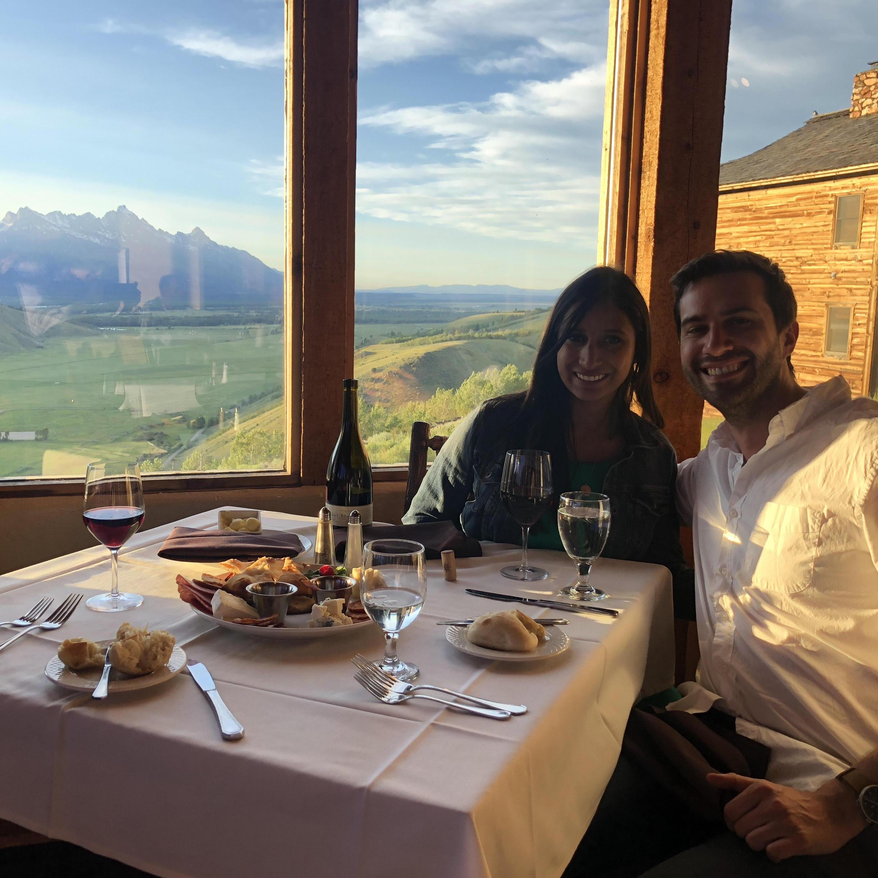 Dinner overlooking the Tetons