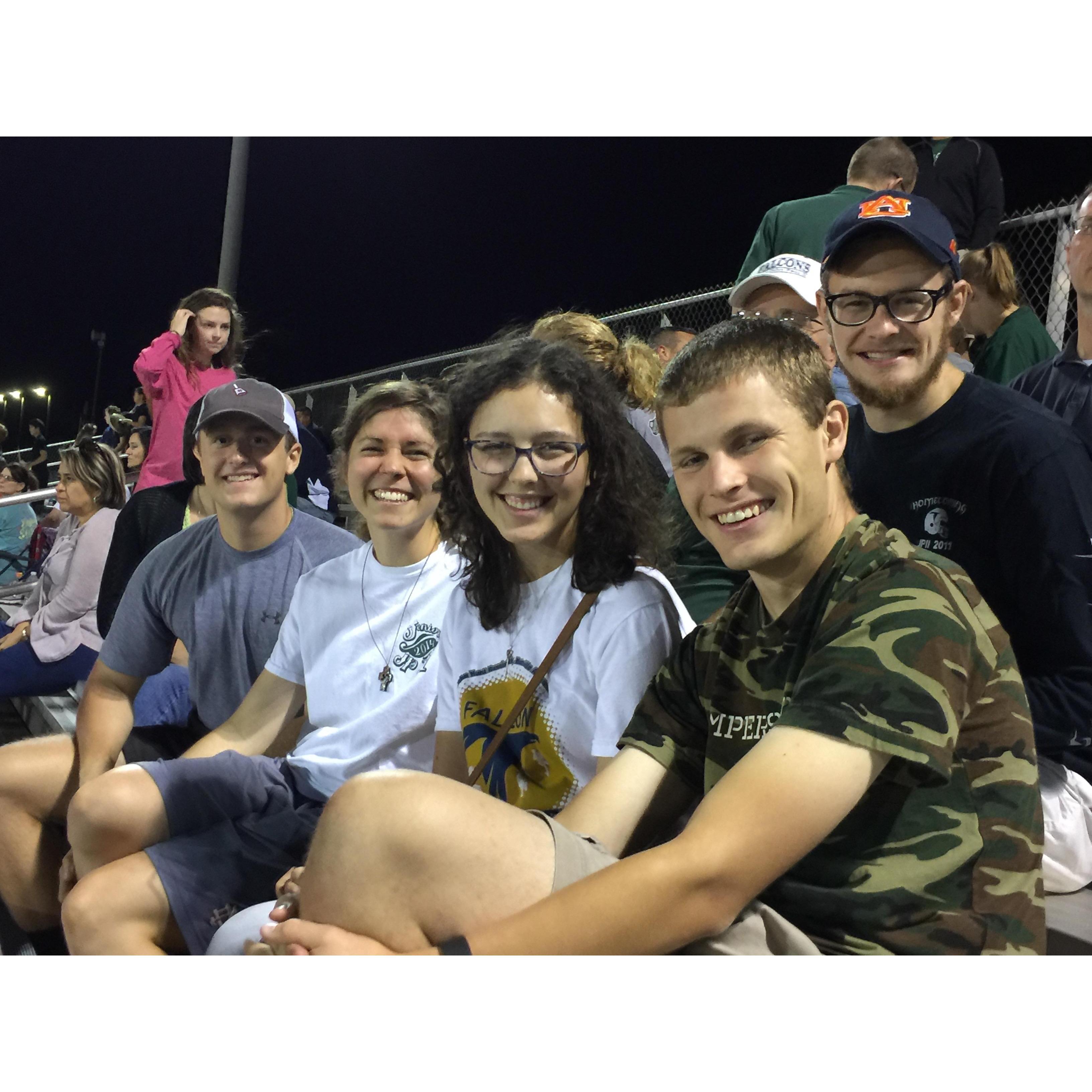 Our wonderful and very dear friends Joseph Kersteins and Jay and Megan Bohman (who drove all the way from Notre Dame to Alabama in a day to watch Katie's brother play football <3)