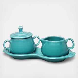 4-Piece Sugar Bowl and Creamer Set with Tray