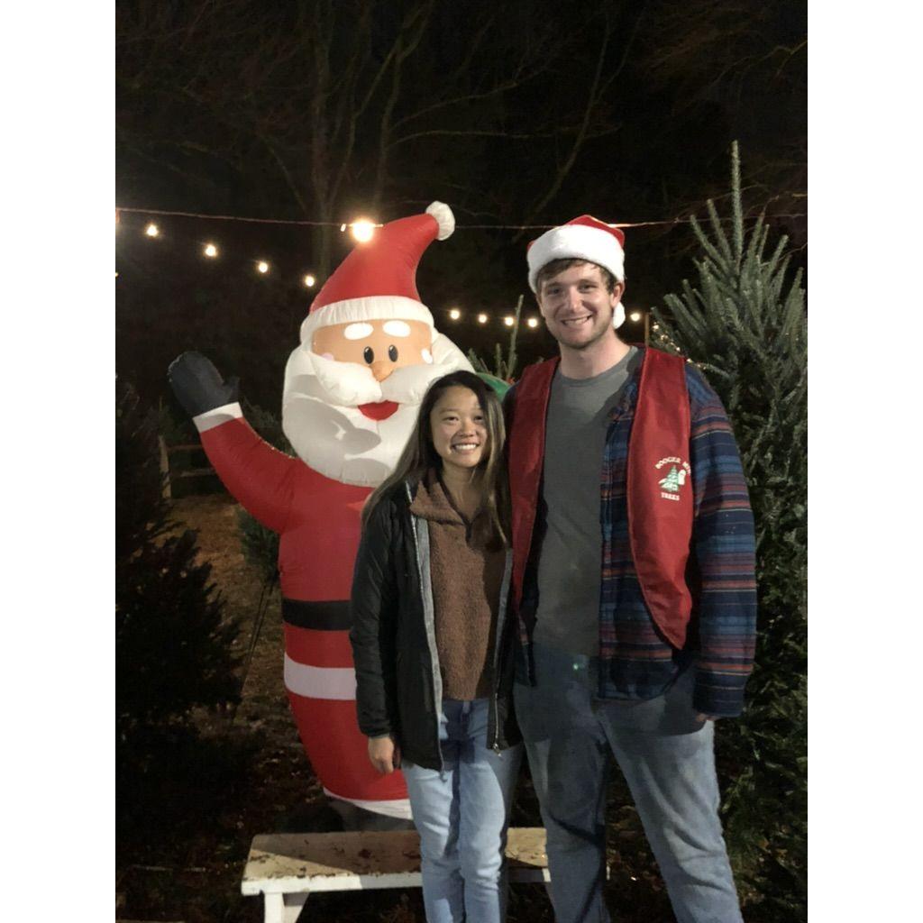 Picking out our first Christmas tree.