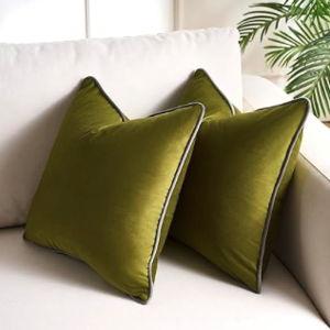 20x20 Pillow Covers Velvet Pillow Cases Soft Modern Cushion Covers Neutral Pillow Covers With Grey Edge Luxury Velvet Square Pillowcases Comfortable Soft Cushion Case for Sofa Bedroom Car Living Room
