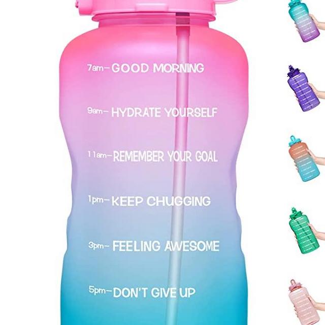 Venture Pal 64 OZ Water Bottle with Motivational Time Marker & Straw - Leakproof BPA Free Reusble Flip Top Water Bottle for Sports and Fitness Enthusiasts