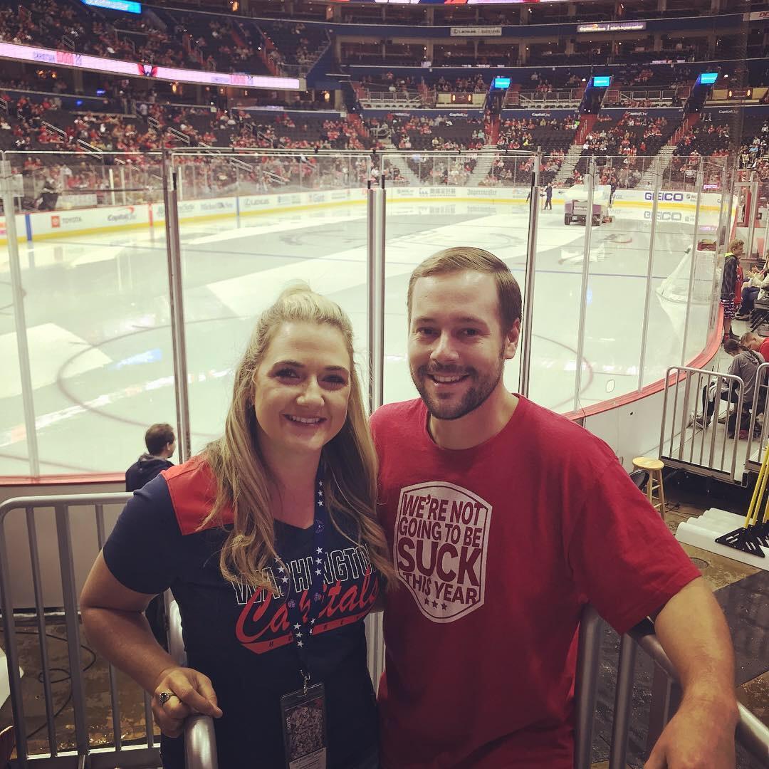 Since Billy became a Panthers fan, I obviously had to convert to a Washington Capitals fan. My first professional Hockey game!