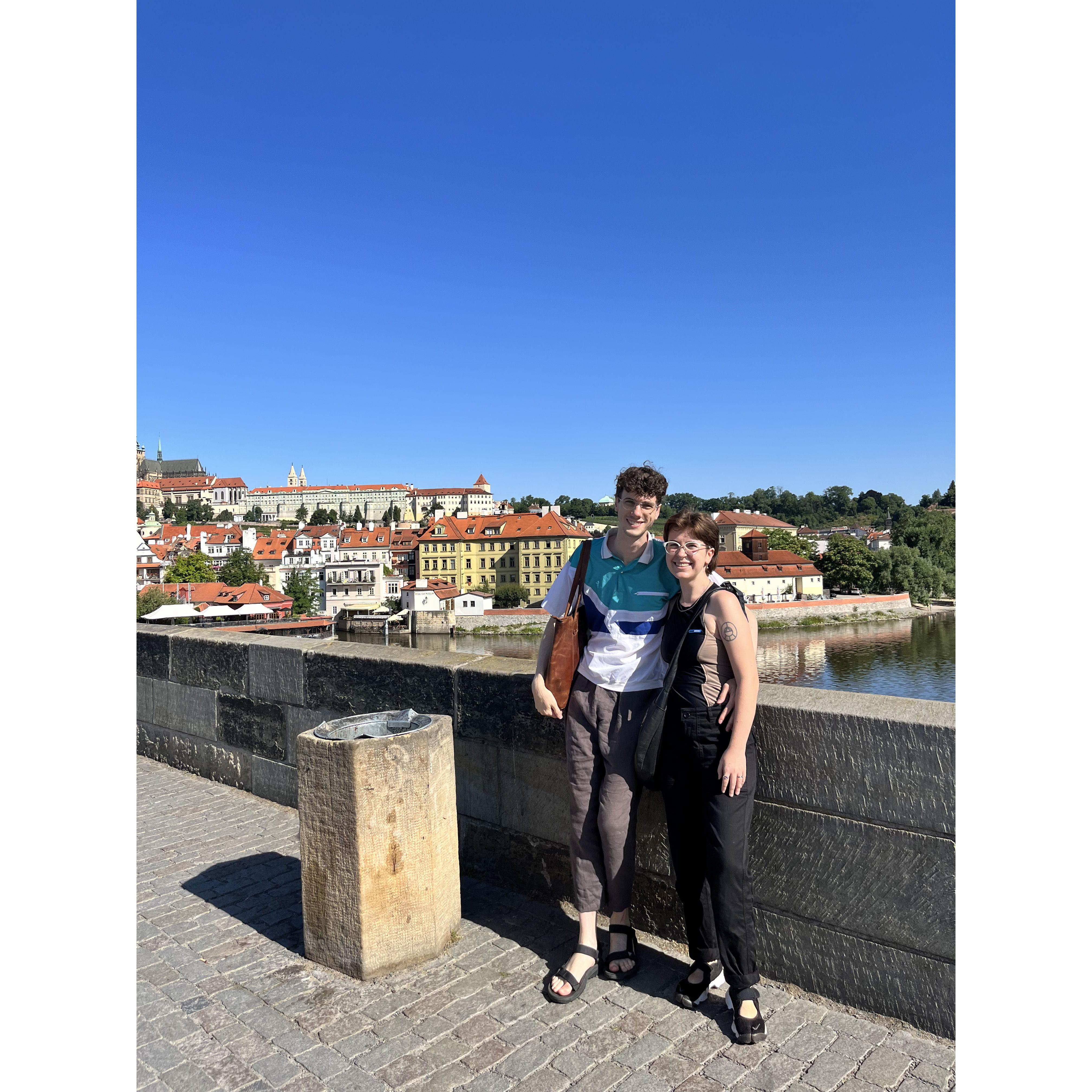 on the king charles bridge in prague
