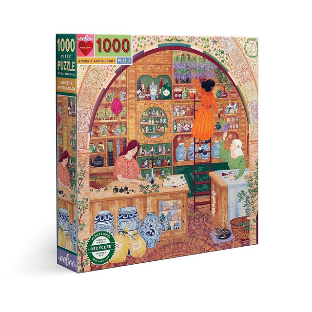 eeBoo: Piece and Love Ancient Apothecary 1000 Piece Square Jigsaw Puzzle, Glossy, Sturdy Puzzle Pieces