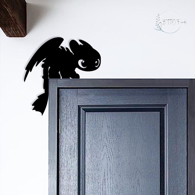 Toothless Dragon Metal Door Topper,Viking-Inspired Fantasy Decor,How To Train Your Dragon Art for Home/Door, Dragon Lover Gift