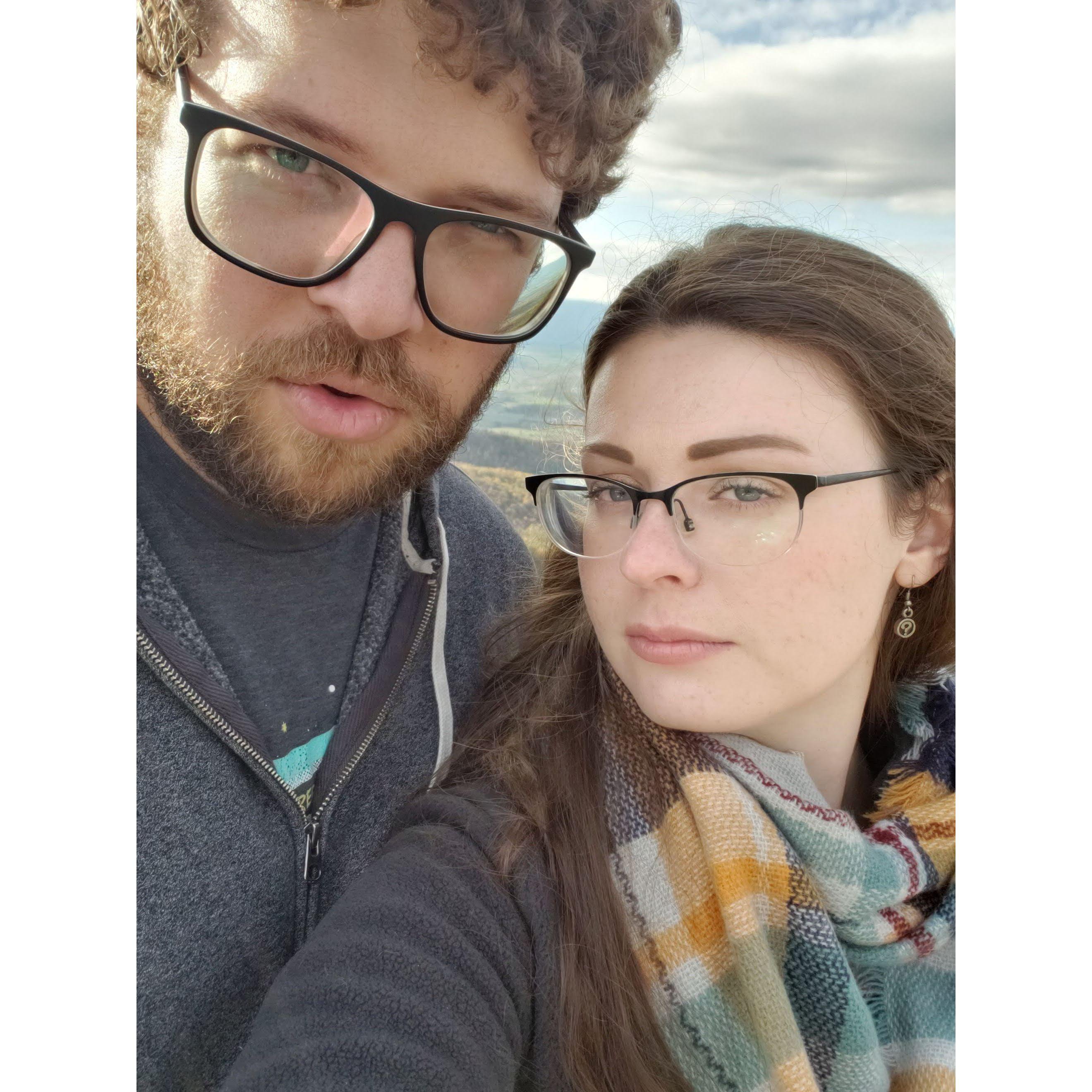 Practicing our Zoolander "blue steel" look while on a trip to Luray, VA, in 2020.