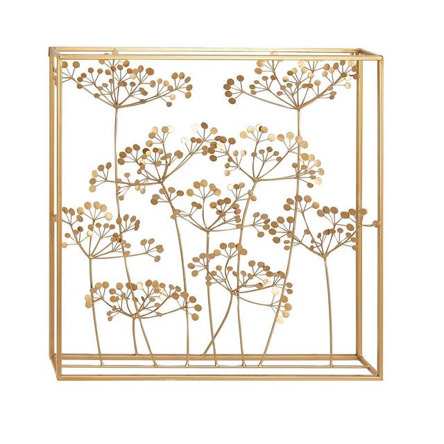 28" x 28" Modern Branch and Leaves Iron Wall Decor - Olivia & May