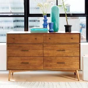 Mid-Century 6-Drawer Dresser - Acorn