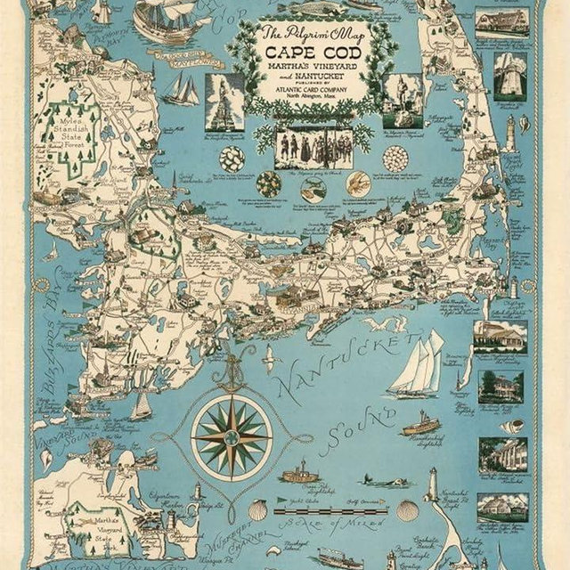 1000 Piece Puzzle | Map The Pilgrim, Cape Cod, Martha's Vinyard and Nantucket - Cape Cod Puzzle for Adults 1000 Pieces