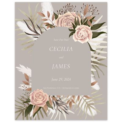 Greige, Grey Wedding Digital Save the Date - Segovia Portrait