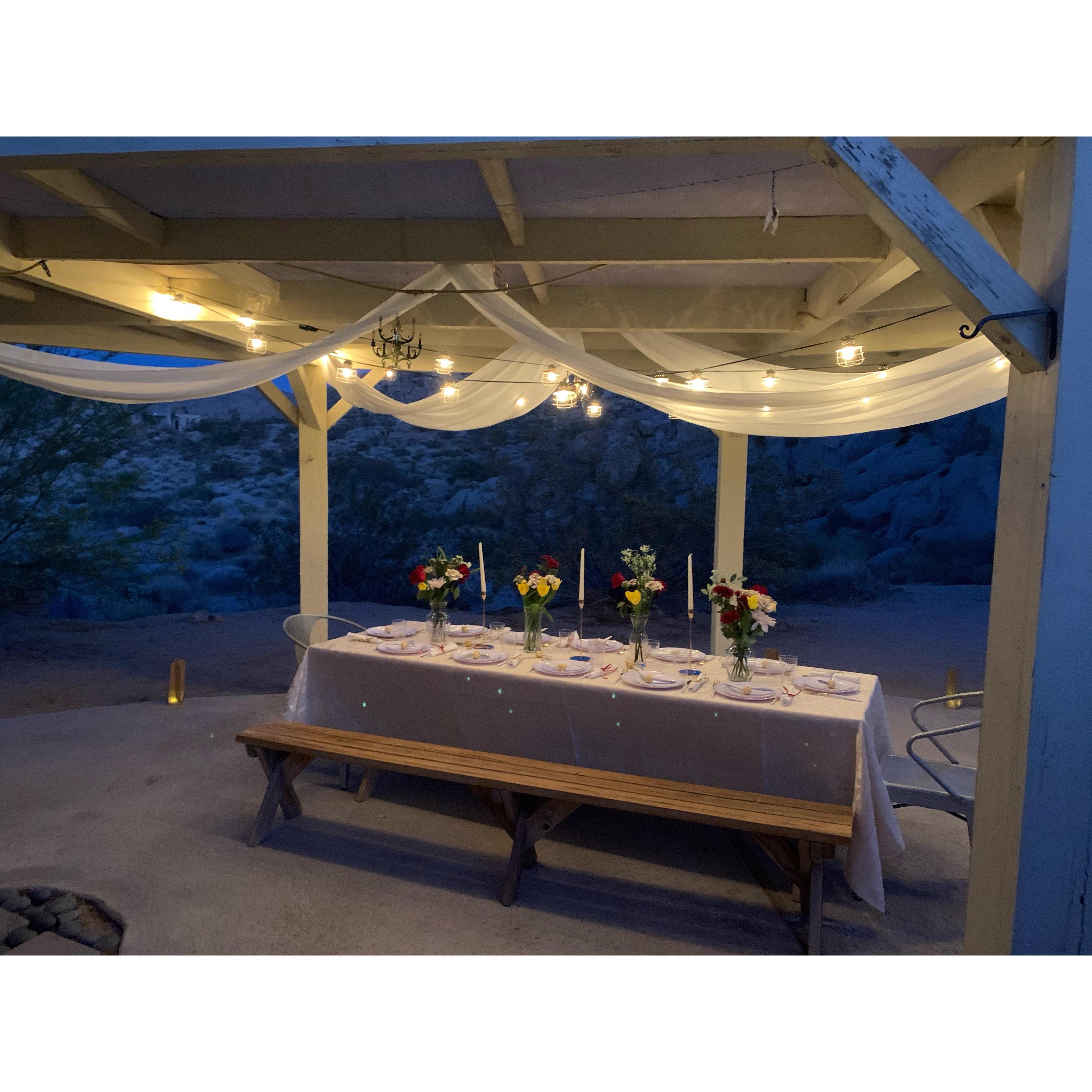Meanwhile, a feast was being prepared back at Hanna and Shai's Air B&B. And if you know Hanna and Shai, you know they serve nothing but the best!