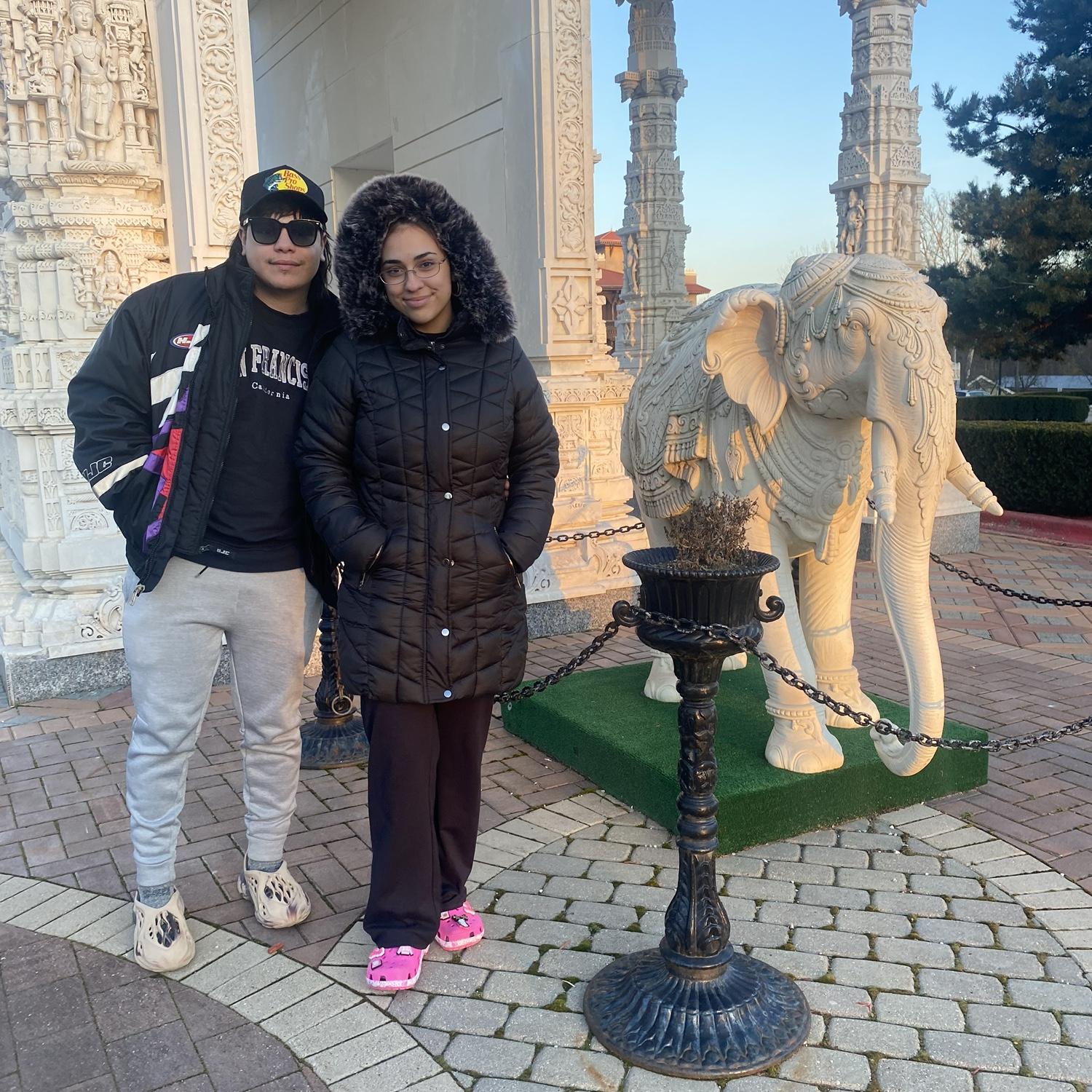 Visiting the Hindu temple