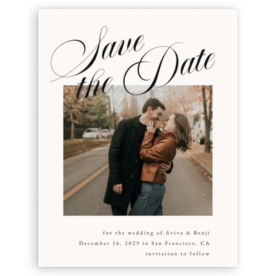 Beige Wedding Digital Save the Date - Lille Photo
