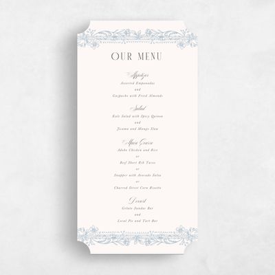 Beige Ticket Wedding Menu - Tauriel