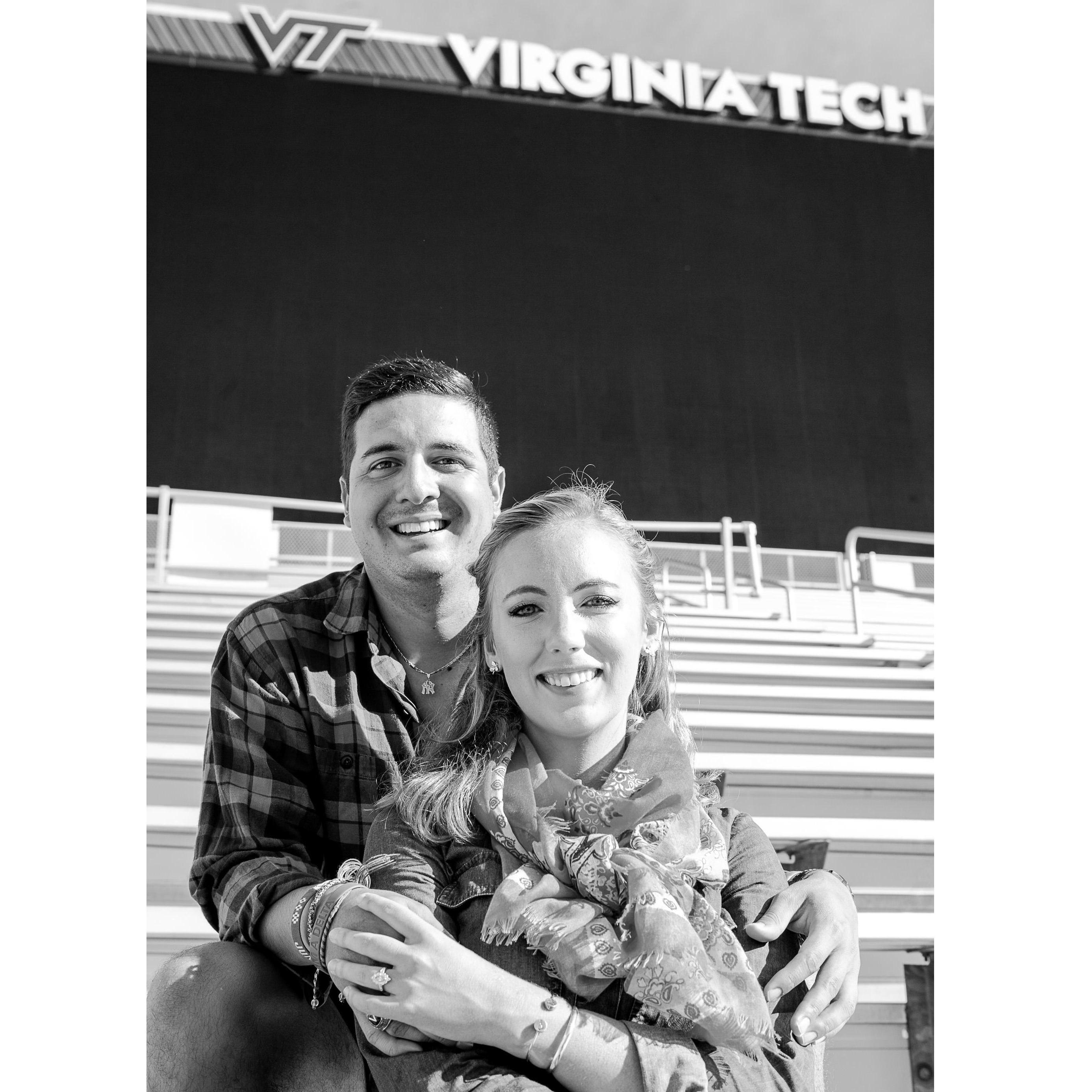 Engagement photo shoot at Virginia Tech