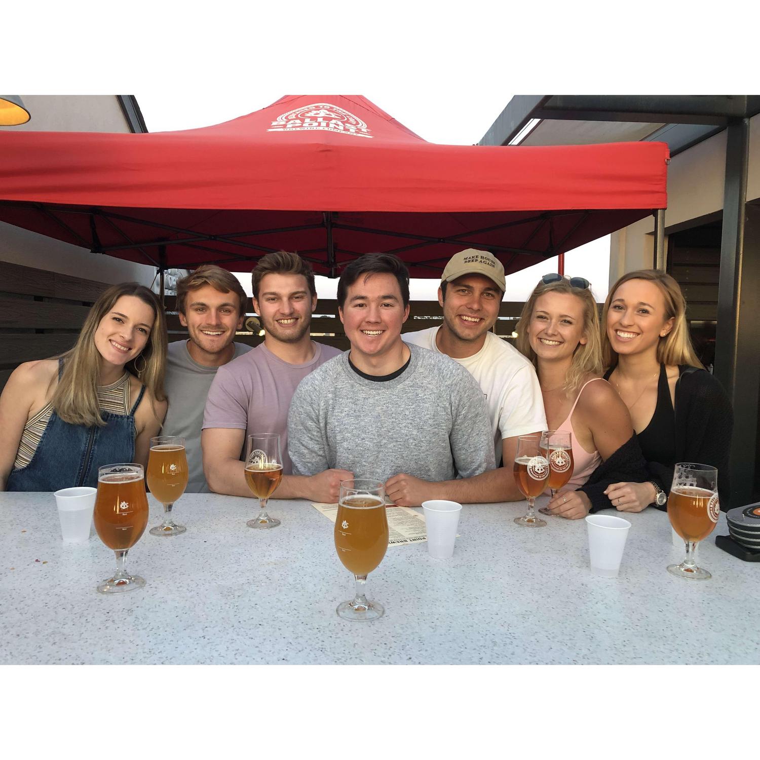 Melina and her high school friends at Ballast Point Brewery!