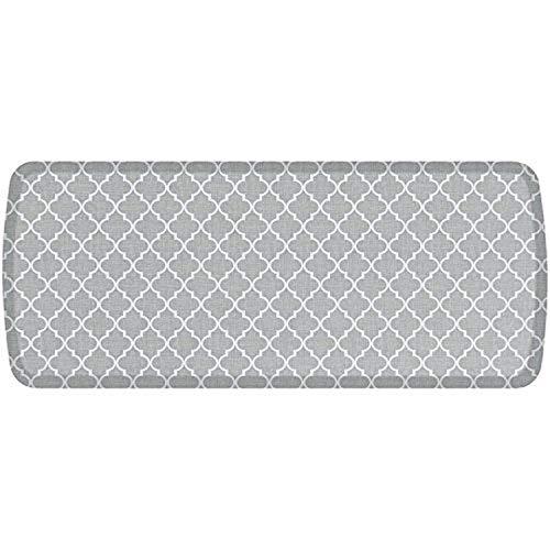 GelPro Elite Premier Anti-Fatigue Kitchen Comfort Floor Mat, 20x48", Lattice Light Grey Stain Resistant Surface with therapeutic gel and energy-return foam for health & wellness