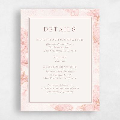 Blush, Pink Wedding Enclosure - Carrara