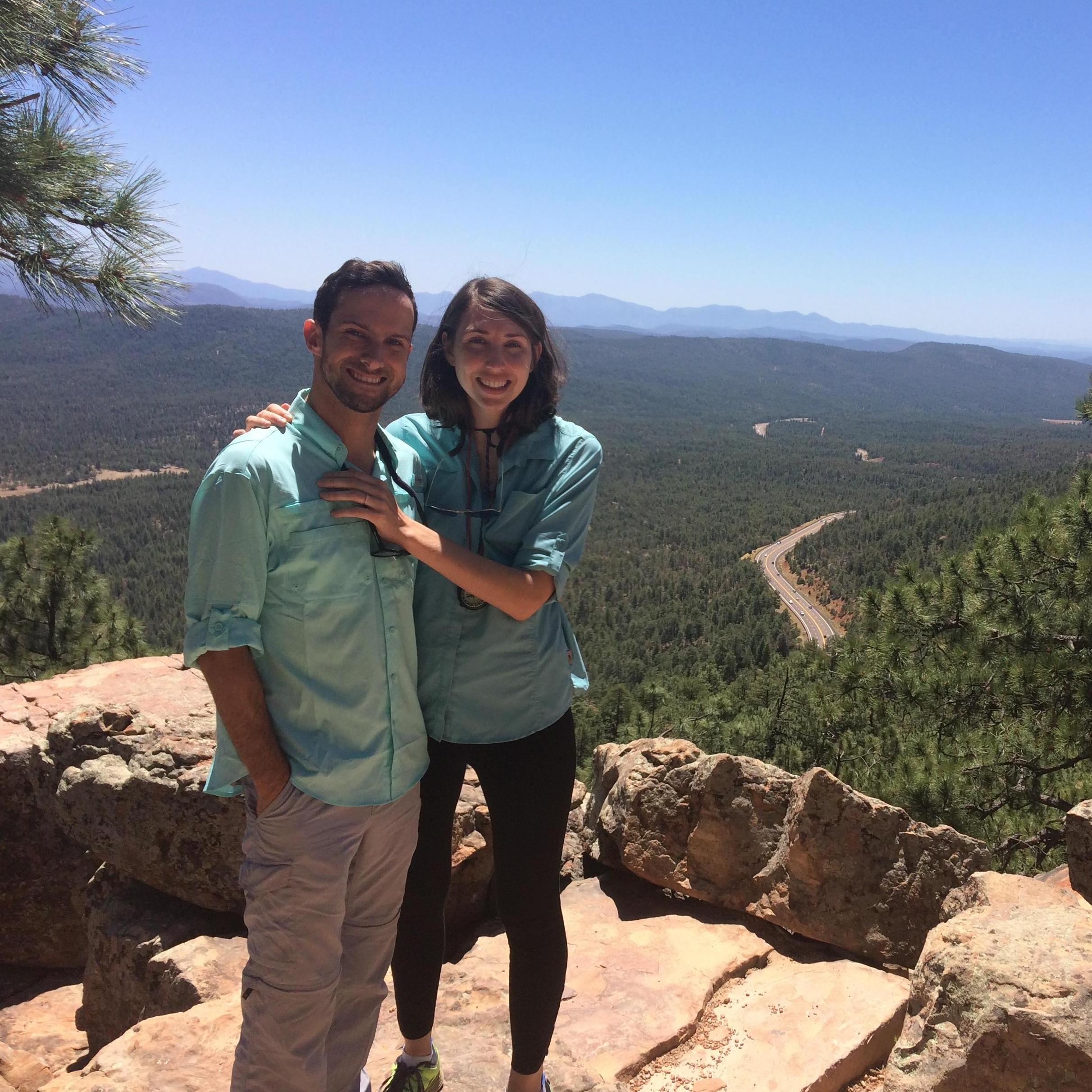 Enjoying the view at the Mogollon Rim after getting engaged on June 30th, 2018.