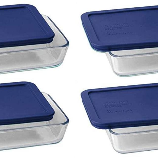 Pyrex 3 Cup Storage Plus Rectangular Dish With Plastic Cover (4)