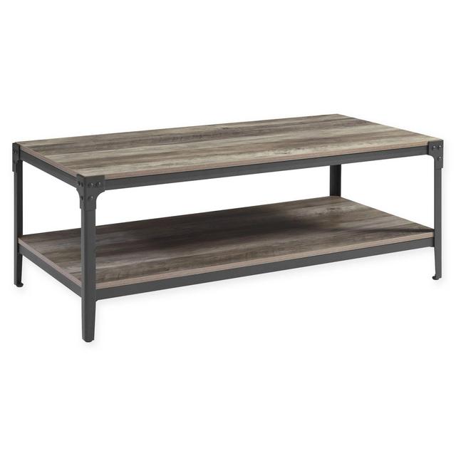 Forest Gate Wheatland Industrial Modern Wood Coffee Table in Grey Wash