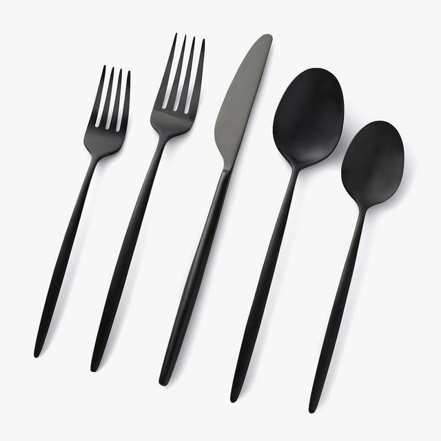 Gaze Stainless Steel 20-Piece Flatware Set - Gunmetal