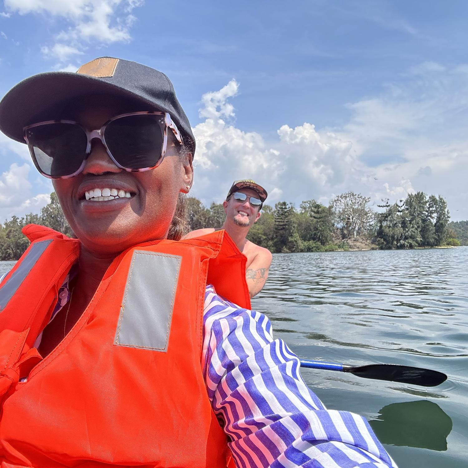 "Kayaking" in Rwanda.

It was actually a canoe.